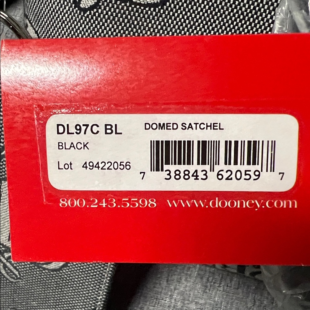 NWT Dooney & Bourke Dome Black and Gray Satchel with wristlet and keyring - Picture 13 of 14